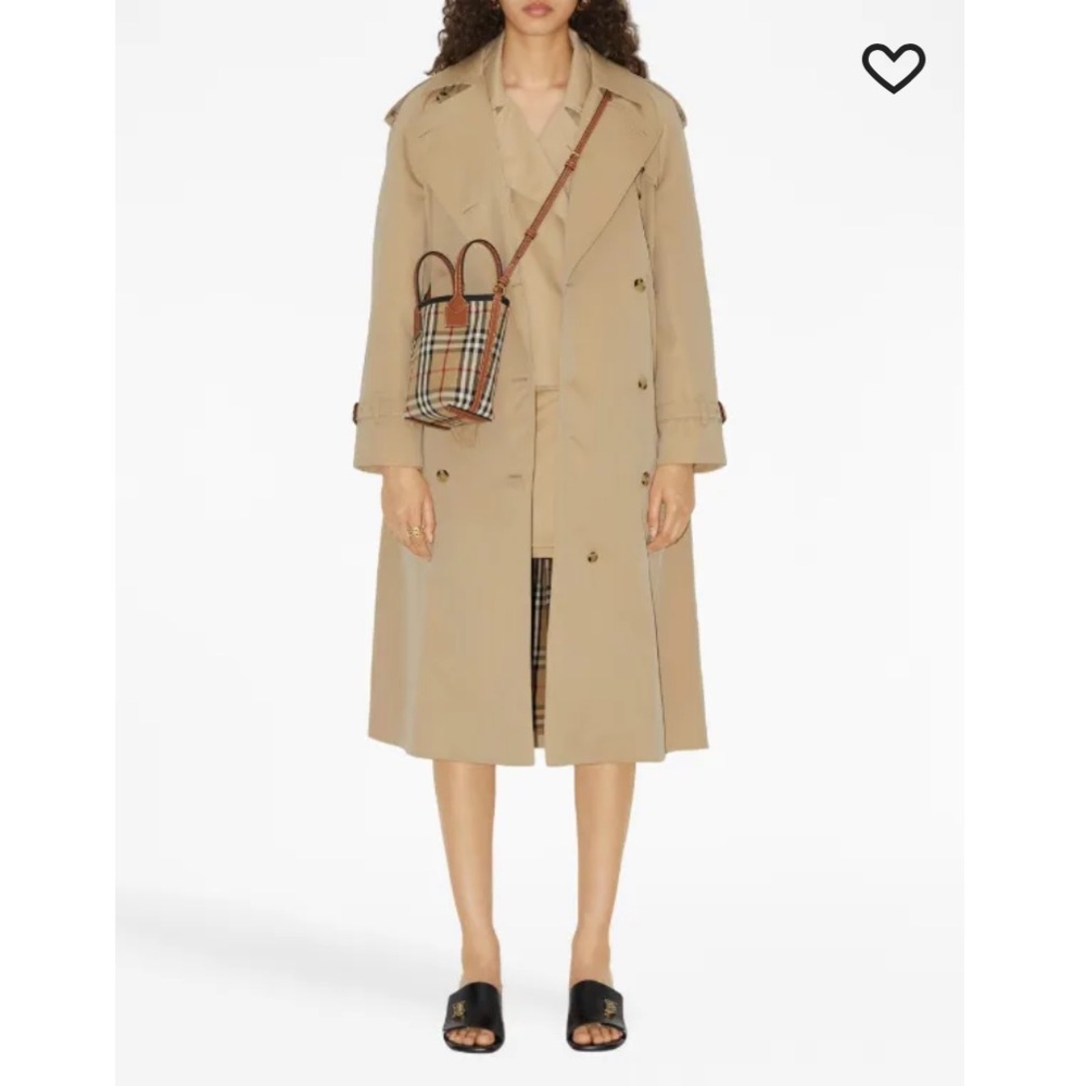 Burberry London Mini Vintage Check Canvas Bucket Bag
